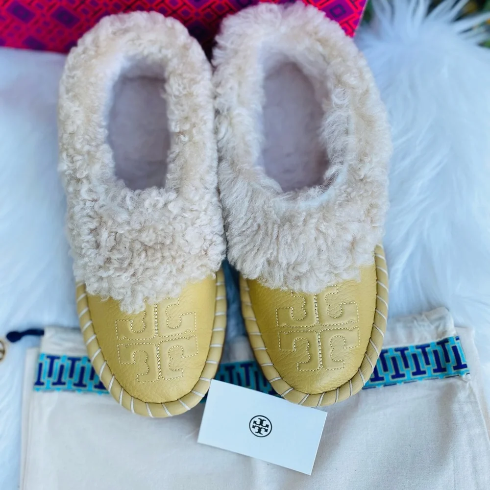 Tory Burch Genuine Shearling Slippers - Picture 3 of 9